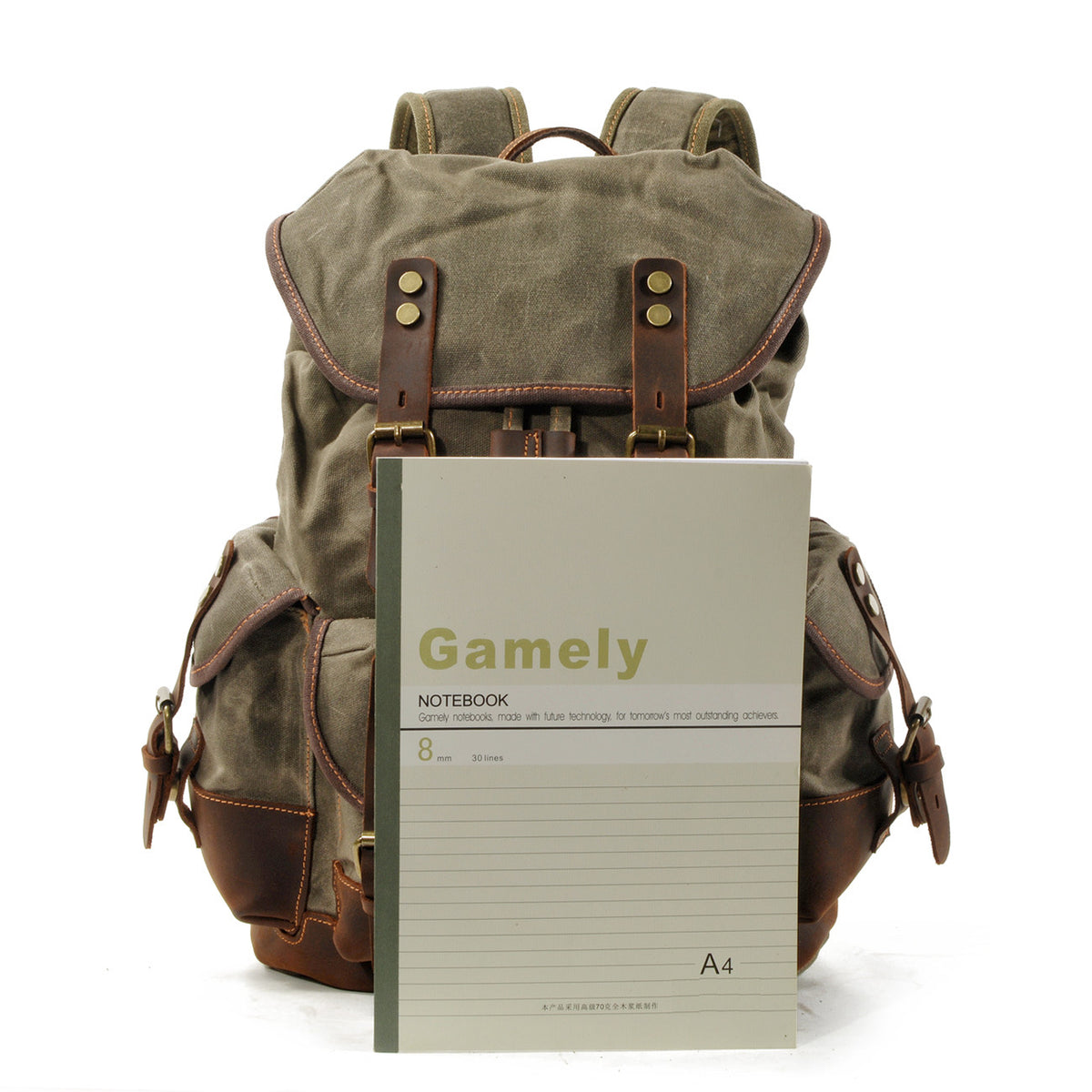 Vintage Canvas Backpack with Leather Trim for Everyday Travel