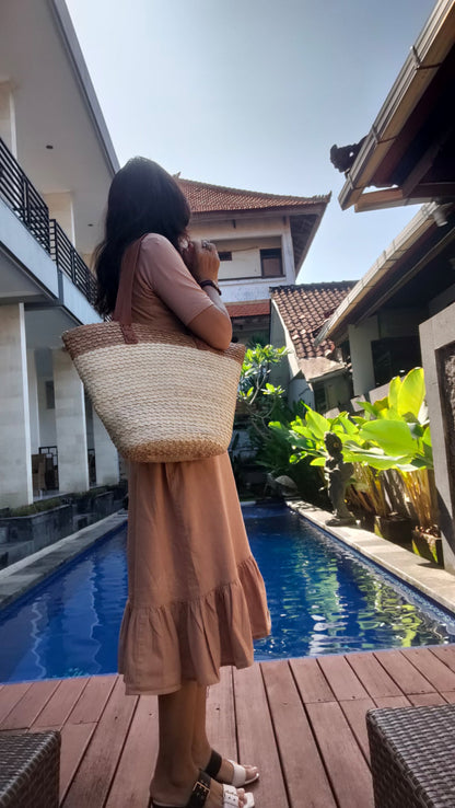 Handwoven Natural Palm Leaf Handbag