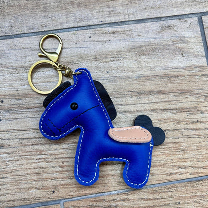 Leather horse keychain cute pony bag charm gift accessory