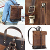 Real Leather Roll Up Backpack