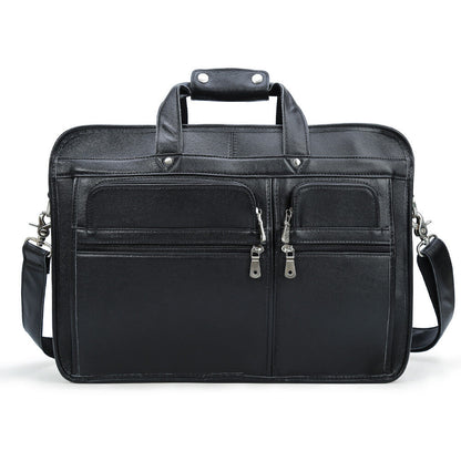 Men Leather Briefcases 17" Laptop Travel Bag