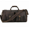 Leather Duffle Garment Bag with Shoe Pocket