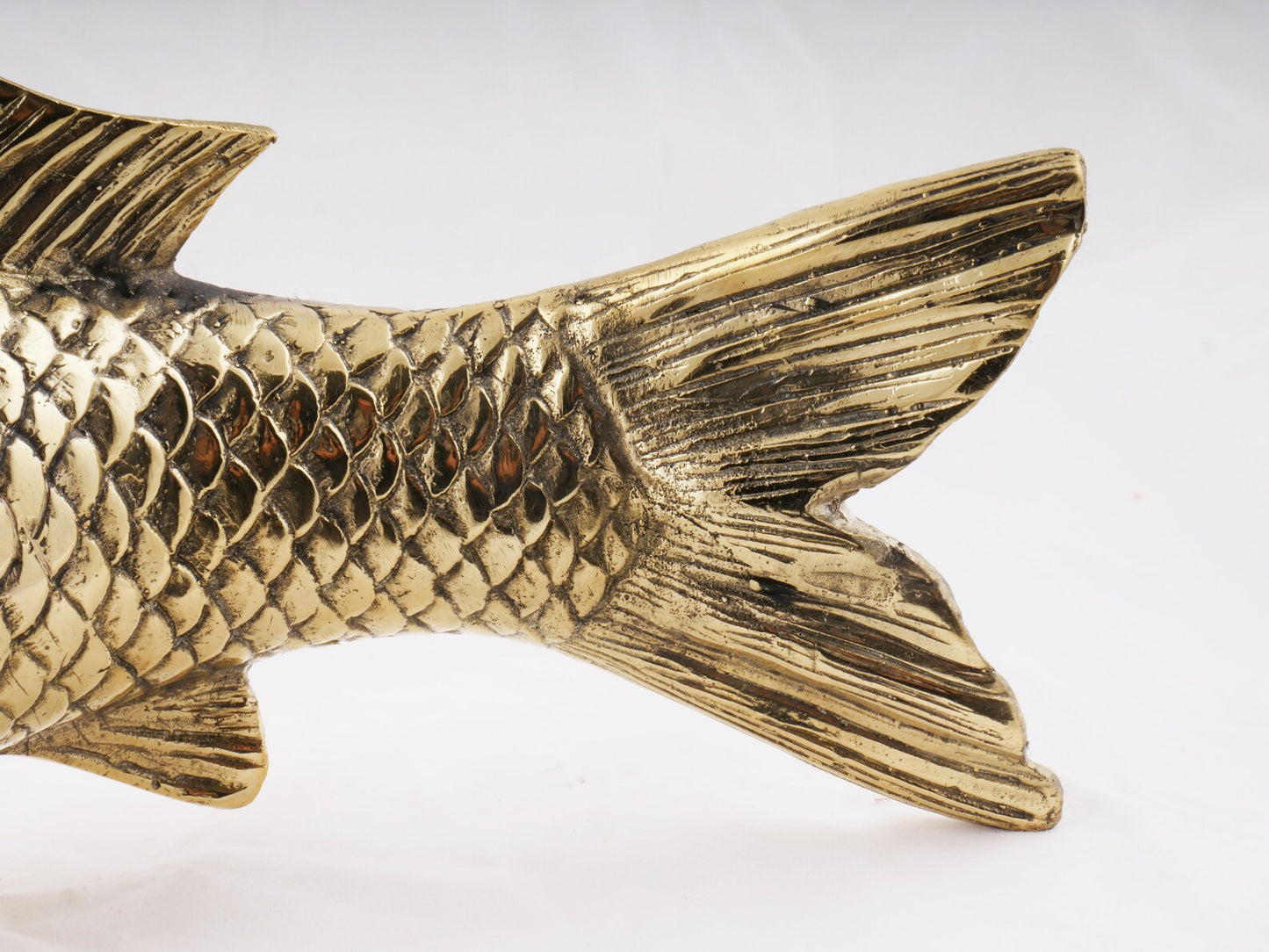 Elegant Brass Koi Fish Statue Decor