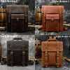 mens leather backpack office travel