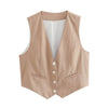 v neck sleeveless lazer vest women's