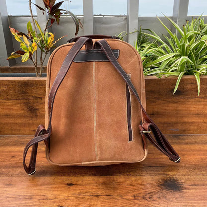 Tooled Leather Backpack Suede