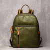 Green leather backpack rucksack