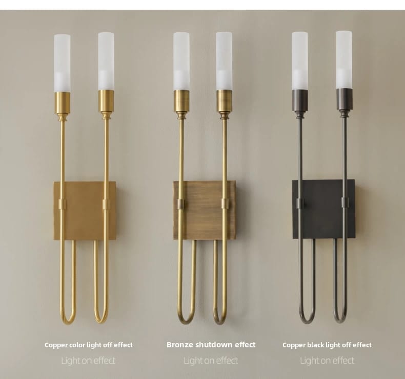 French Style Double Head Brass Wall Sconce Light