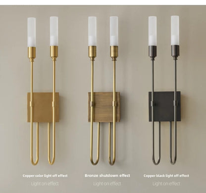 French Style Double Head Brass Wall Sconce Light