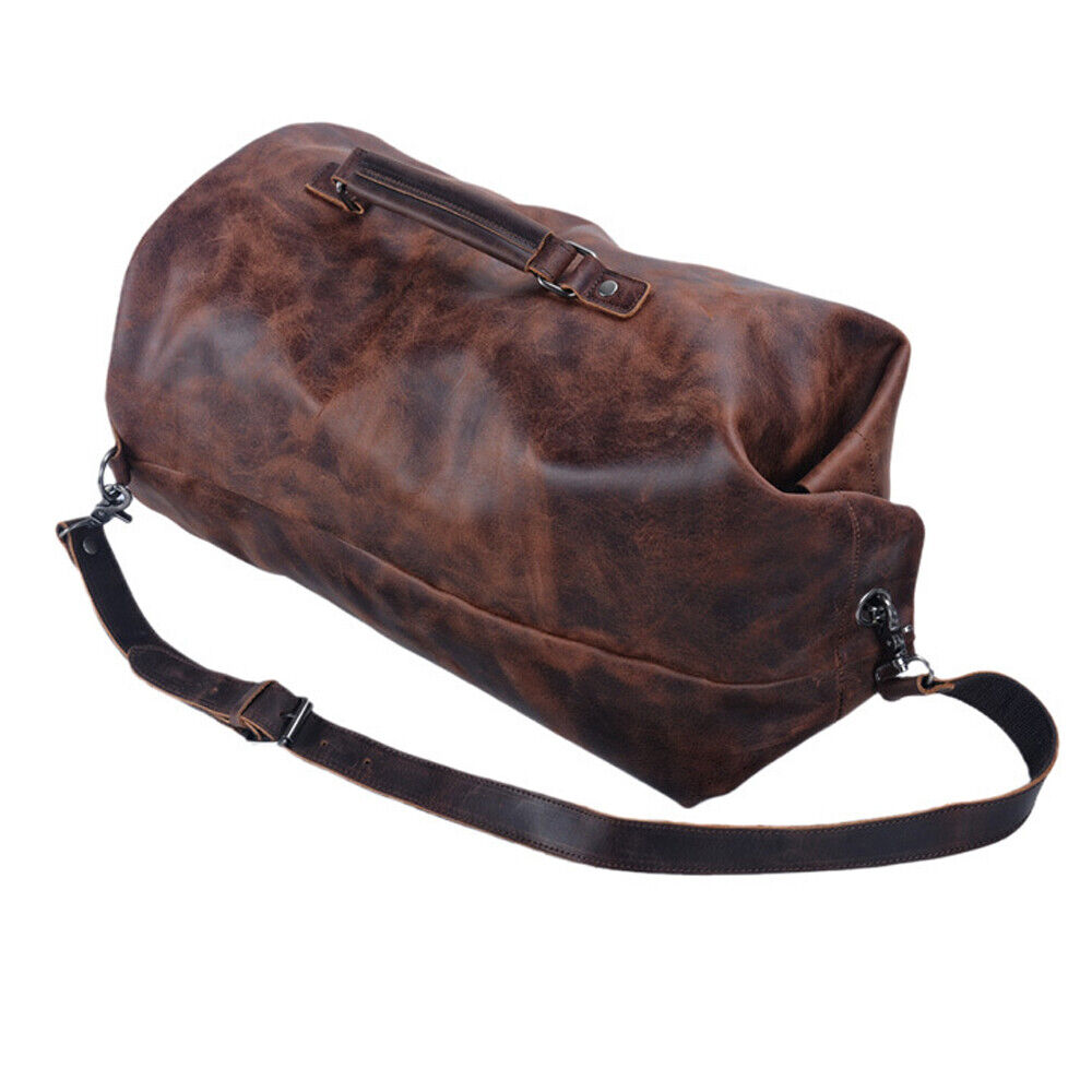 Unique real leather crossbody duffle bag