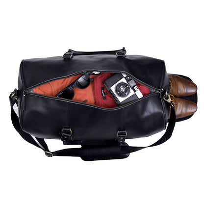 genuine good leather duffle bag