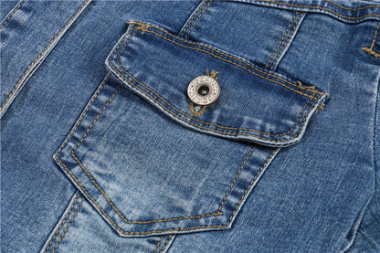 Women’s Short Sleeve Cropped Denim Summer Jacket