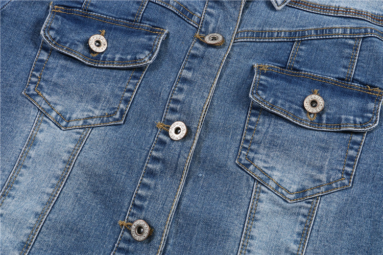 Women’s Short Sleeve Cropped Denim Summer Jacket