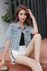 Women’s Short Sleeve Cropped Denim Summer Jacket