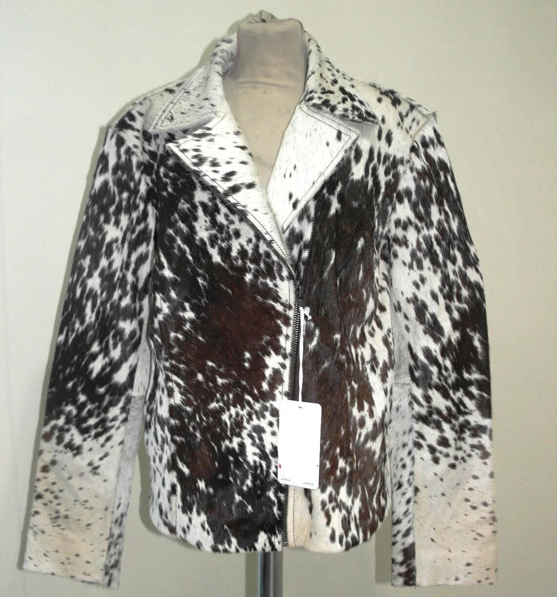 Hair On Cowhide Jacket Black Brown White