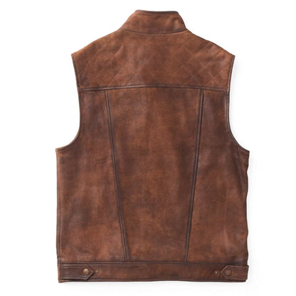 Men's Real Leather Distressed Cowboy vest