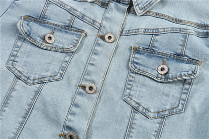 Women’s Short Sleeve Cropped Denim Summer Jacket