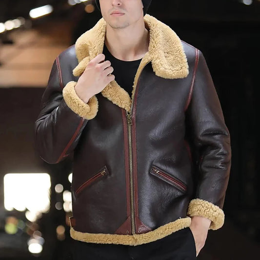 leather and fur jacket mens