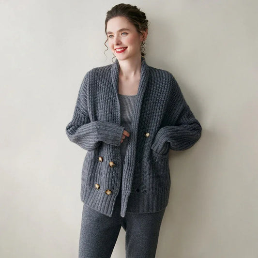 Women’s Heavyweight Cashmere Knit Cardigan Jacket
