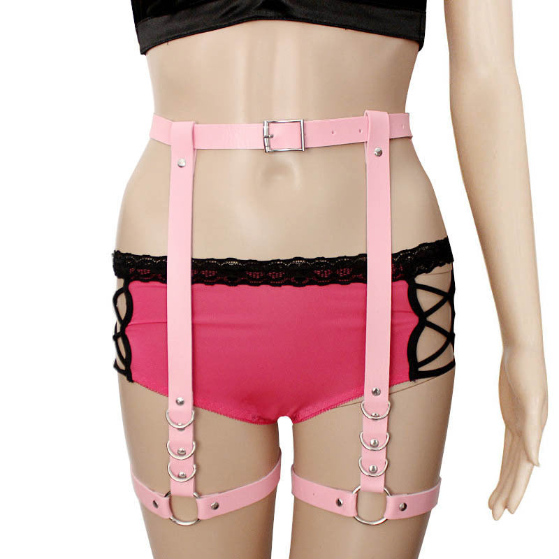 Adjustable Leather Leg Garter Belt Punk Harness