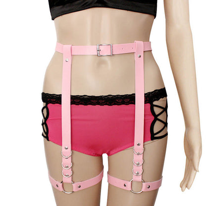 Adjustable Leather Leg Garter Belt Punk Harness