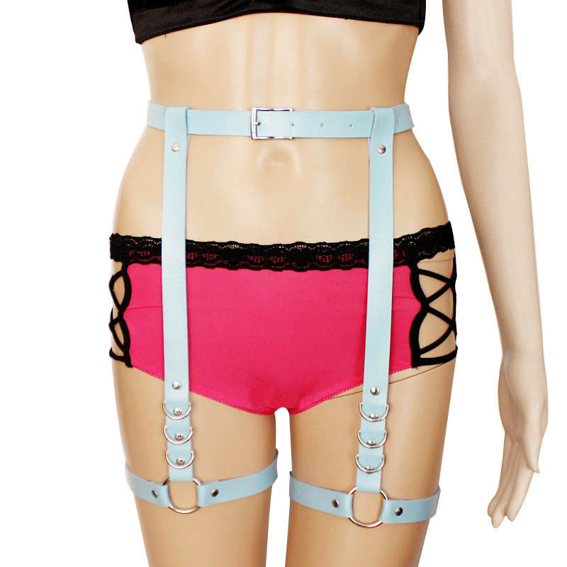Adjustable Leather Leg Garter Belt Punk Harness