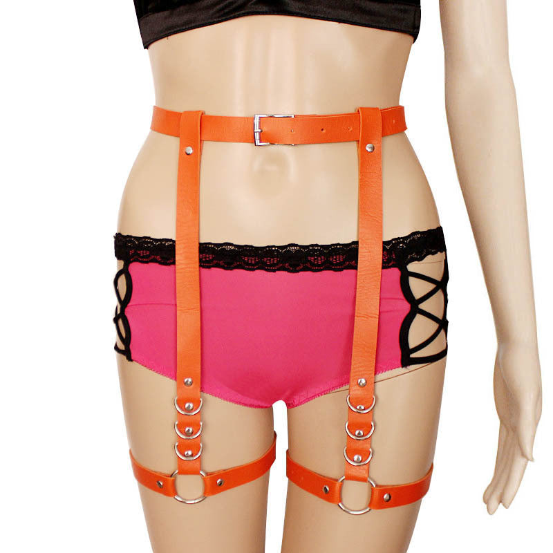 Adjustable Leather Leg Garter Belt Punk Harness
