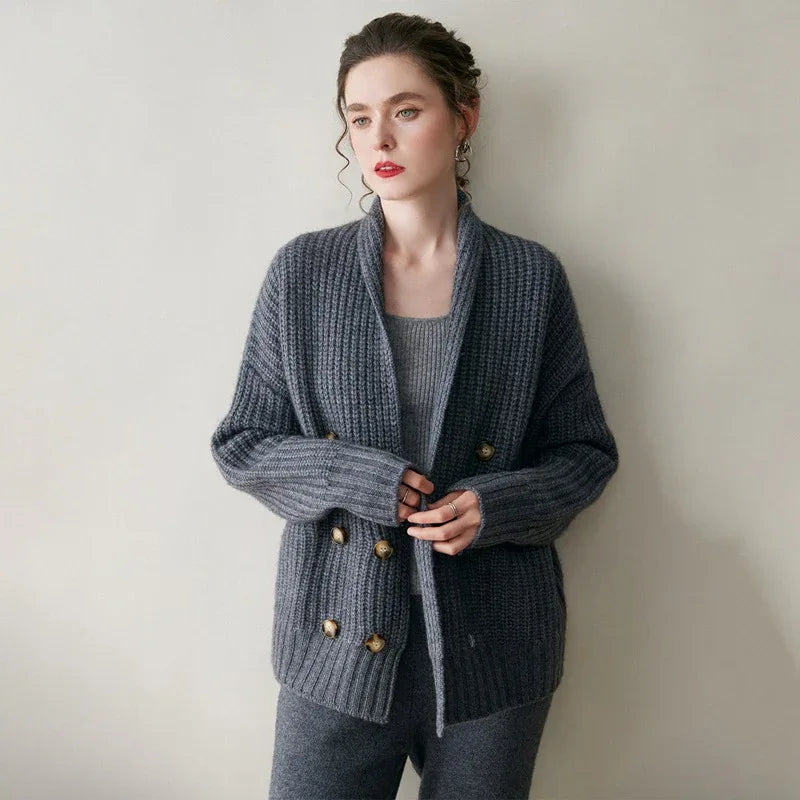 Women’s Heavyweight Cashmere Knit Cardigan Jacket