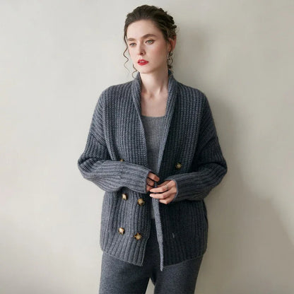 Women’s Heavyweight Cashmere Knit Cardigan Jacket