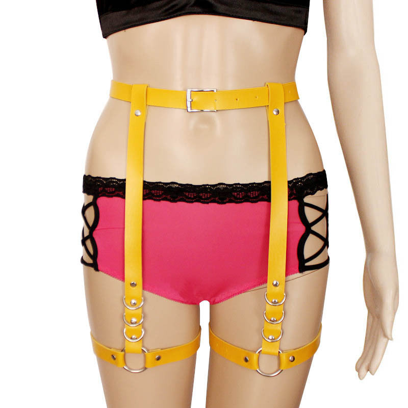 Adjustable Leather Leg Garter Belt Punk Harness