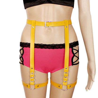 Adjustable Leather Leg Garter Belt Punk Harness