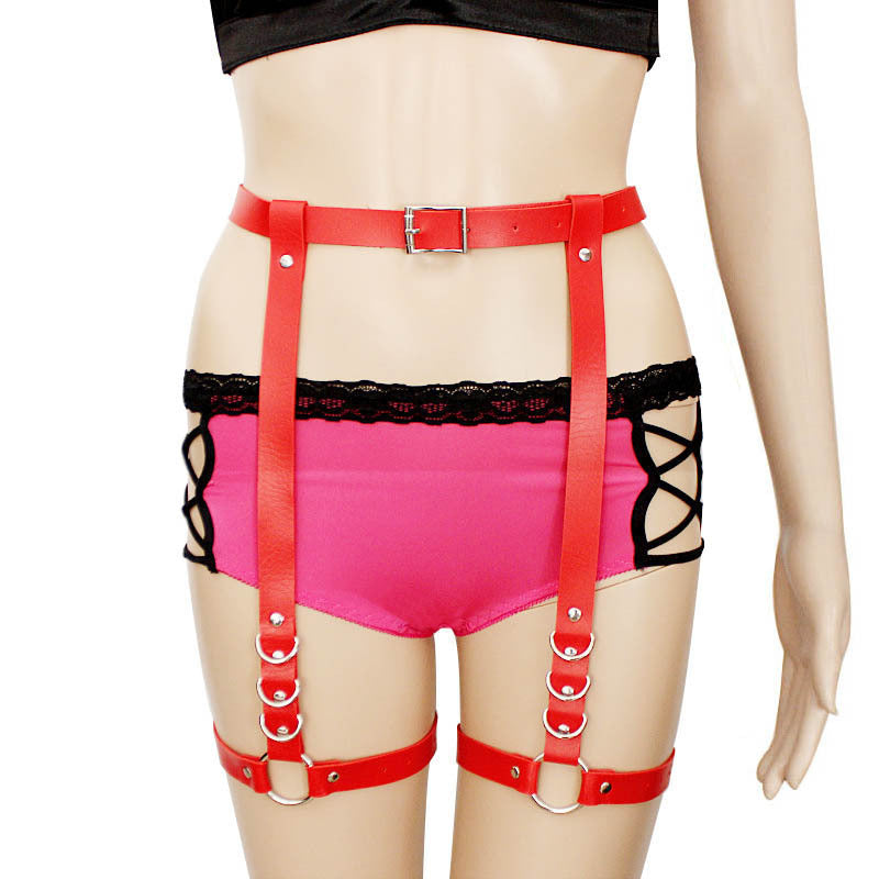 Adjustable Leather Leg Garter Belt Punk Harness
