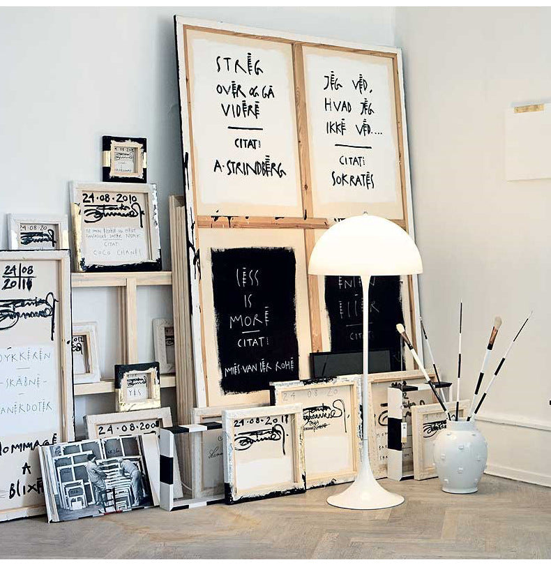 Nordic Mushroom Floor Lamp White Acrylic Danish Design