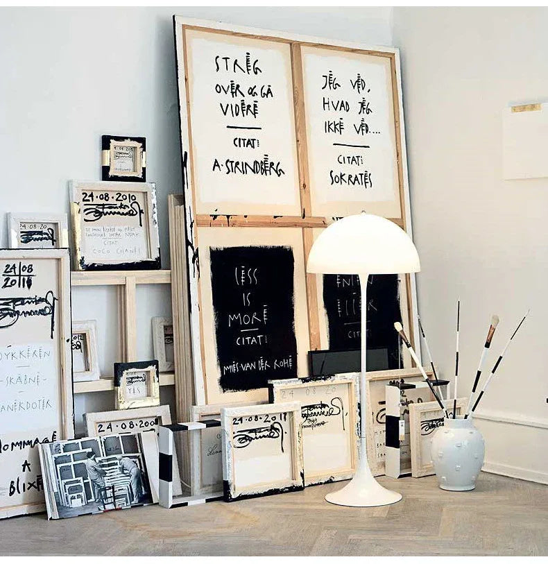 White Mushroom Floor Lamp Scandinavian Tall