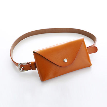 Genuine leather waist bag for women