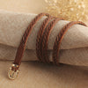 Women Skinny Braided Leather Belt