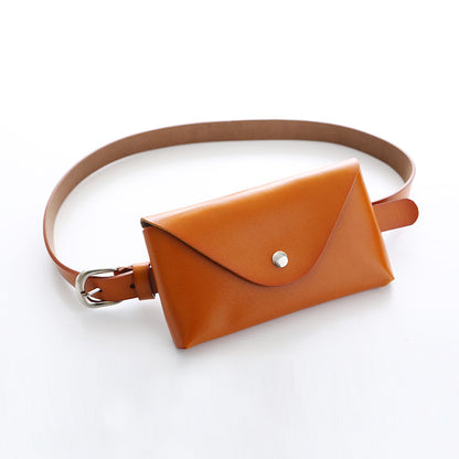 Genuine leather waist bag for women