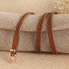 Women Skinny Braided Leather Belt