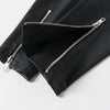 Women Skinny Leather Pants with Zippers