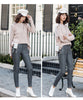Women Skinny Leather Pants with Zippers