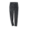 Women Skinny Leather Pants with Zippers