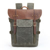 Waxed Canvas Leather Backpack with Removable Camera Insert and Dividers 1