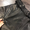 Women Genuine Leather Motorcycle Mini Skirt
