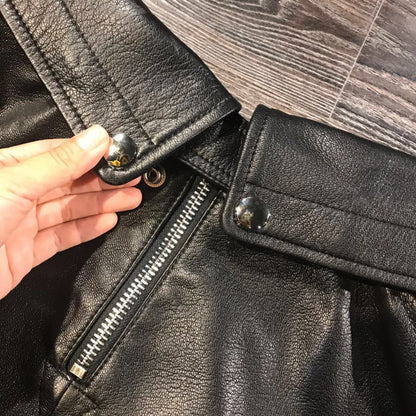 Women Genuine Leather Motorcycle Mini Skirt