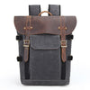 Waxed Canvas Leather Backpack with Removable Camera Insert and Dividers 2