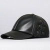 Men’s Genuine Leather Baseball Cap with Side Detail