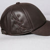 Men’s Genuine Leather Baseball Cap with Side Detail