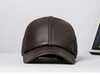 Men’s Genuine Leather Baseball Cap with Side Detail