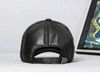 Men’s Genuine Leather Baseball Cap with Side Detail