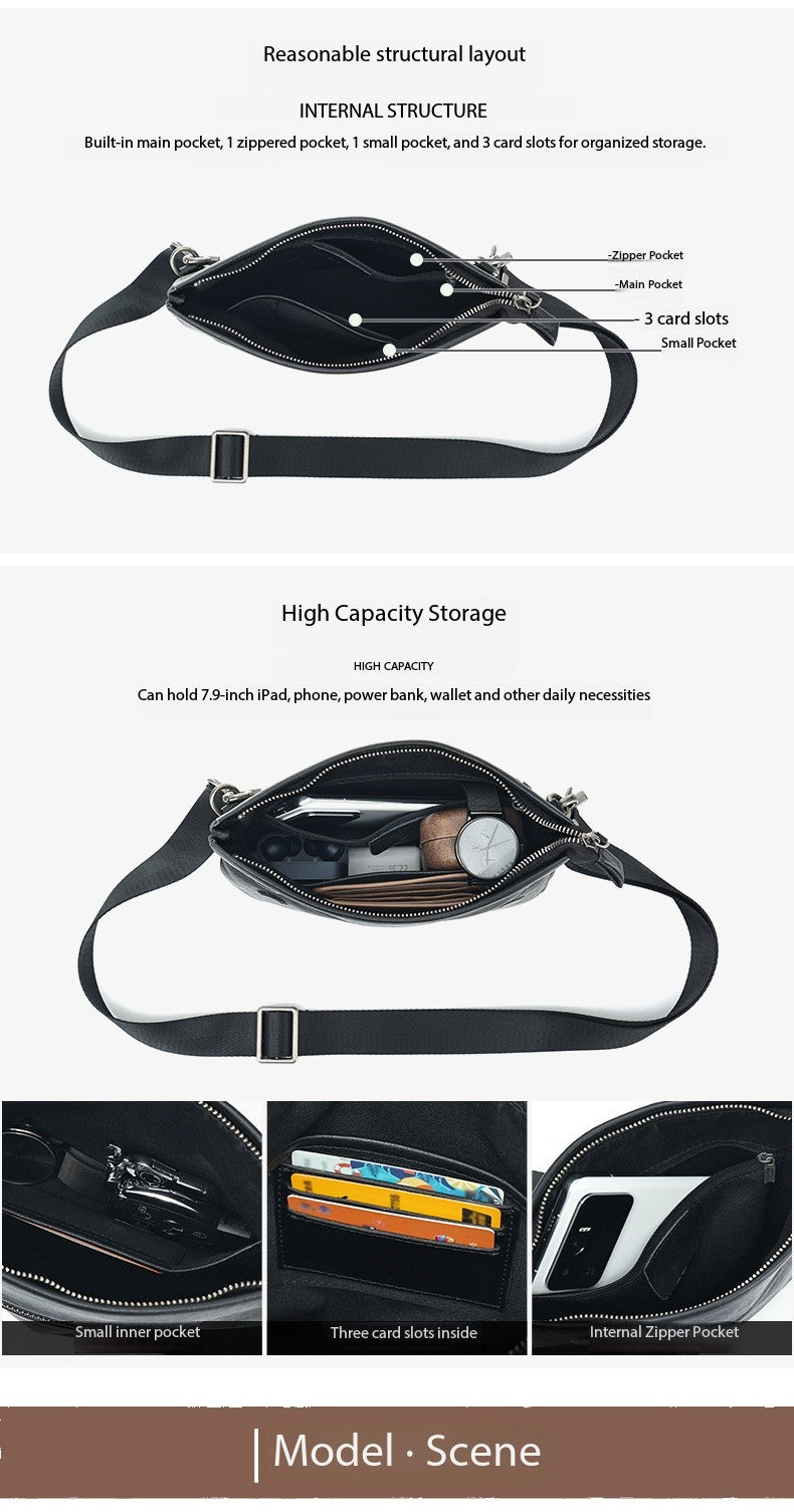 Men’s Genuine Leather Commuter Messenger Bag